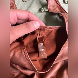 WET JERSEY TANK BODYSUIT | COPPER